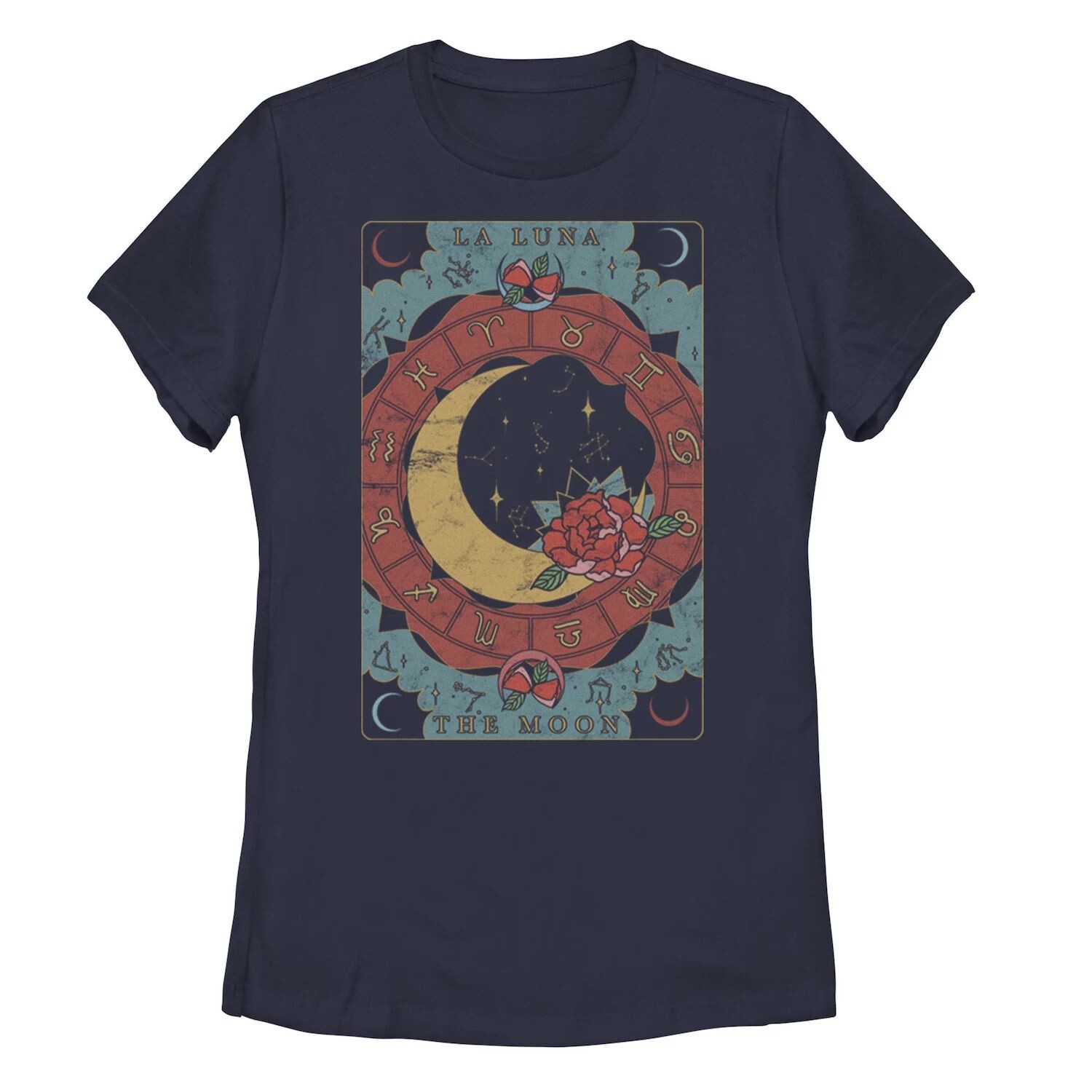 

Футболка с цветочным рисунком зодиака Fifth Sun The Moon Tarot для юниоров Fifth Sun, темно-синий