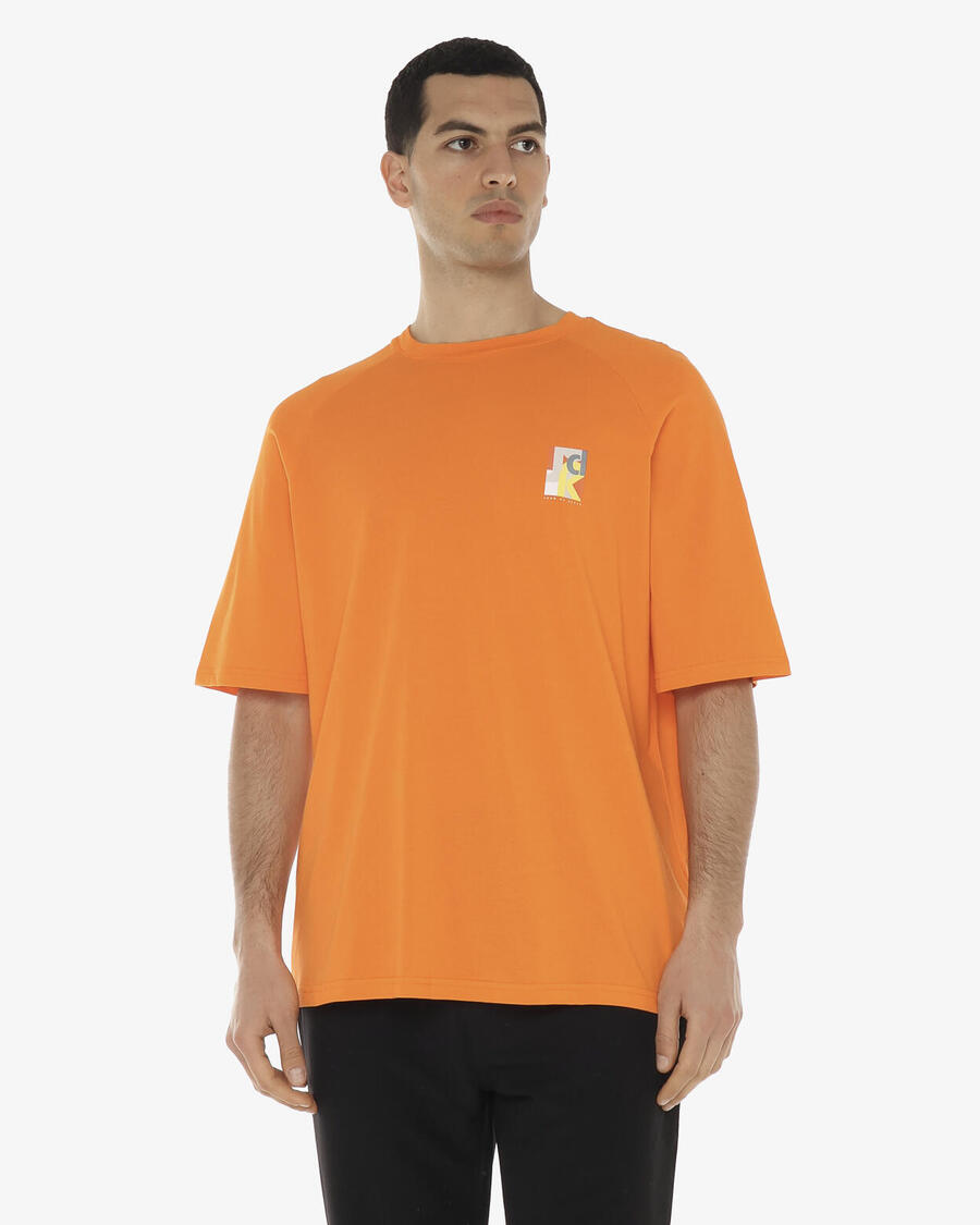 

JAKED Оранжевая синтетическая фитнес-футболка для мужчин