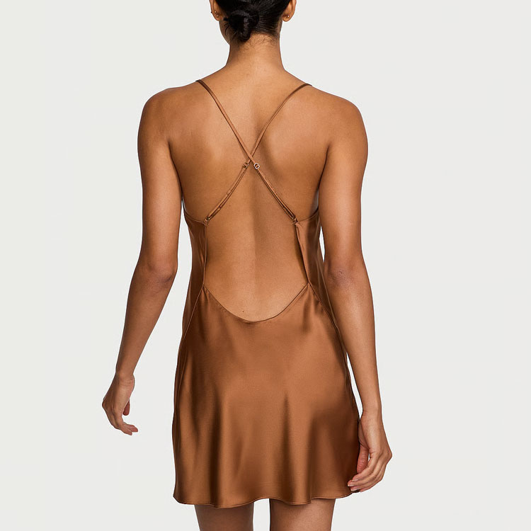 Satin Open Back Slip/C Nightgown Women's Caramel Victoria's Secret, Caramel/Caramel — фото 3
