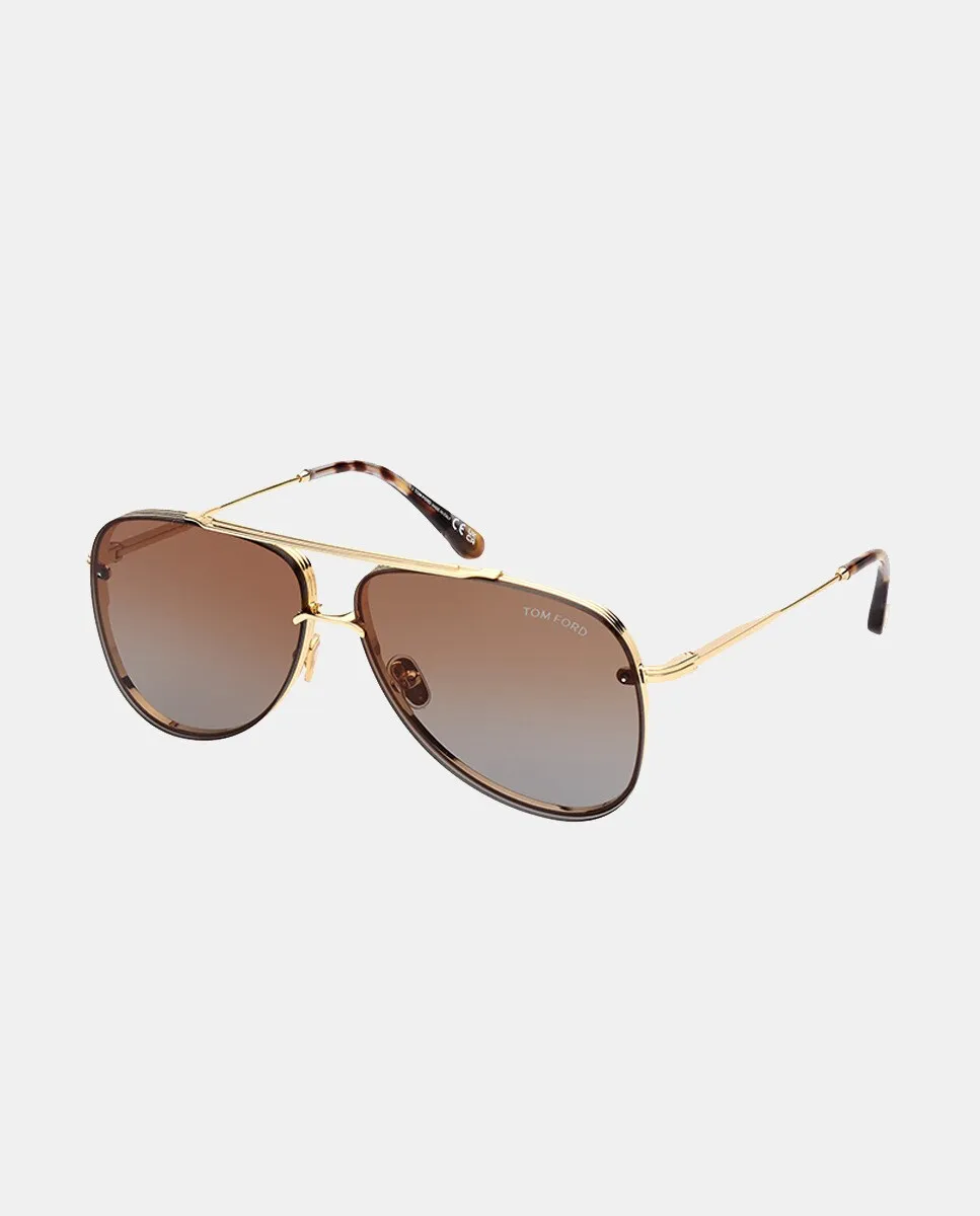 

Металлические солнцезащитные очки-авиаторы Tom Ford, золотой