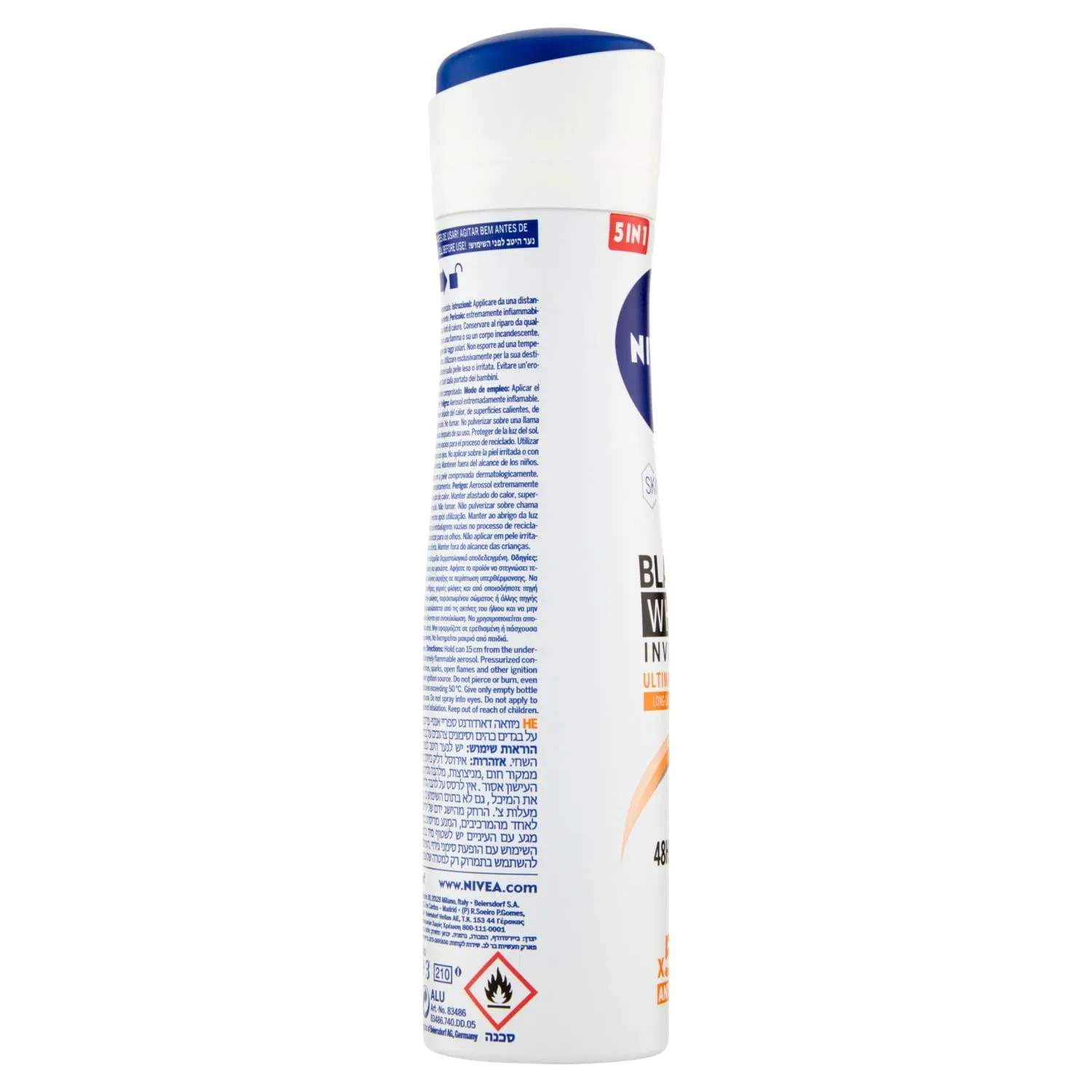 Антиперспирант NIVEA Black & White Invisible Ultimate Impact 150 мл Nivea — фото 2