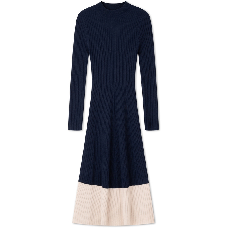 

Tommy Hilfiger Женское платье с длинными рукавами navy blue и ecru multicolor