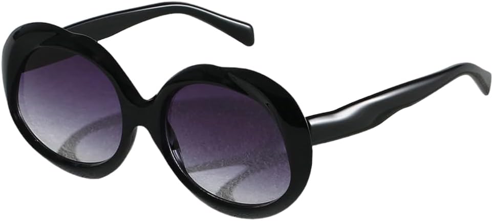 

Роскошные солнцезащитные очки большого размера для женщин и мужчин, винтажные, в стиле панк, с волнистой оправой, неровной формой, защита от УФ-излучения UV400 VFDHN, Black Gray