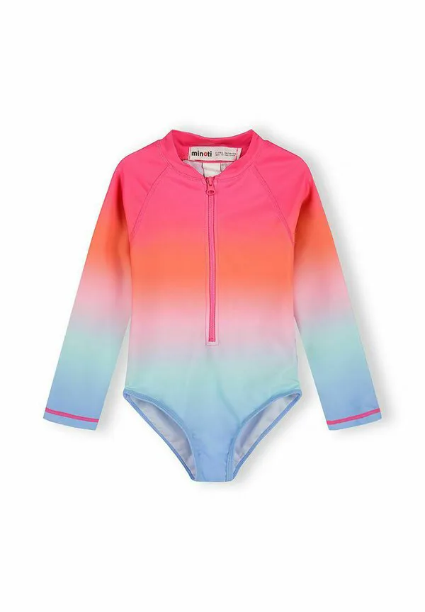 Купальник с длинными рукавами и застежкой-молнией Minoti, Blue/Pink