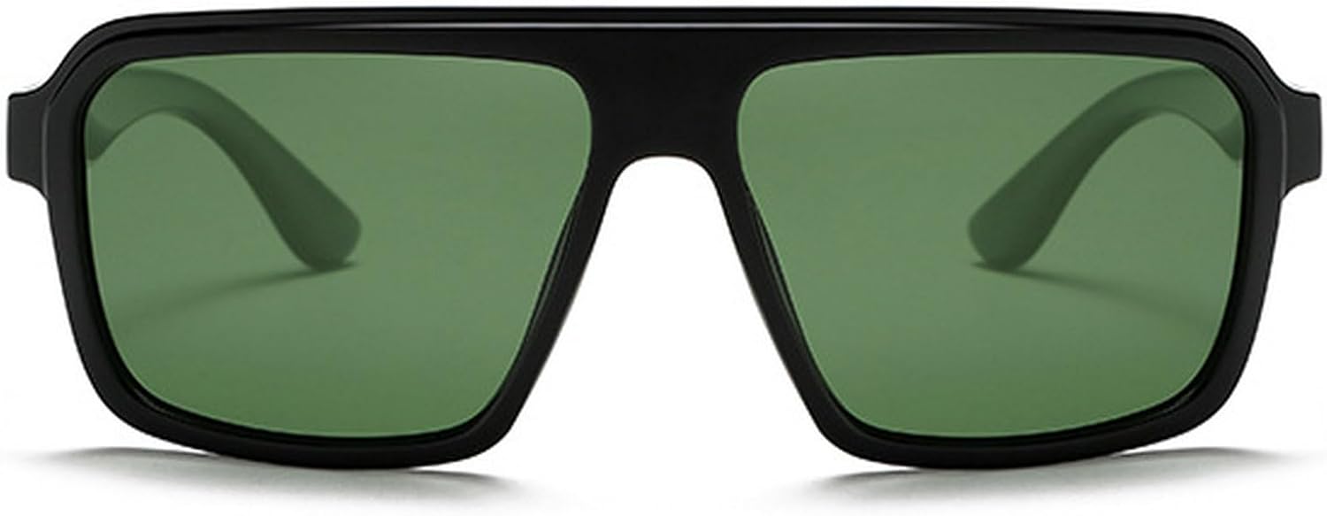 

Модные большие квадратные солнцезащитные очки для женщин и мужчин в стиле ретро, ​​очки-пилот, винтажные солнцезащитные очки 70-х годов с защитой от УФ-излучения и поляризованным покрытием mincl, Black Green