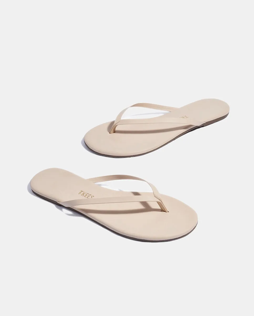 Женские кожаные сандалии на плоской подошве Tkees, бежевый — фото 2