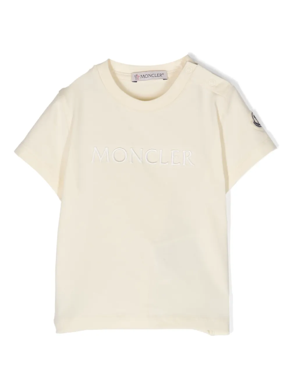 

Футболка из джерси с вышитым логотипом Moncler Enfant, желтый