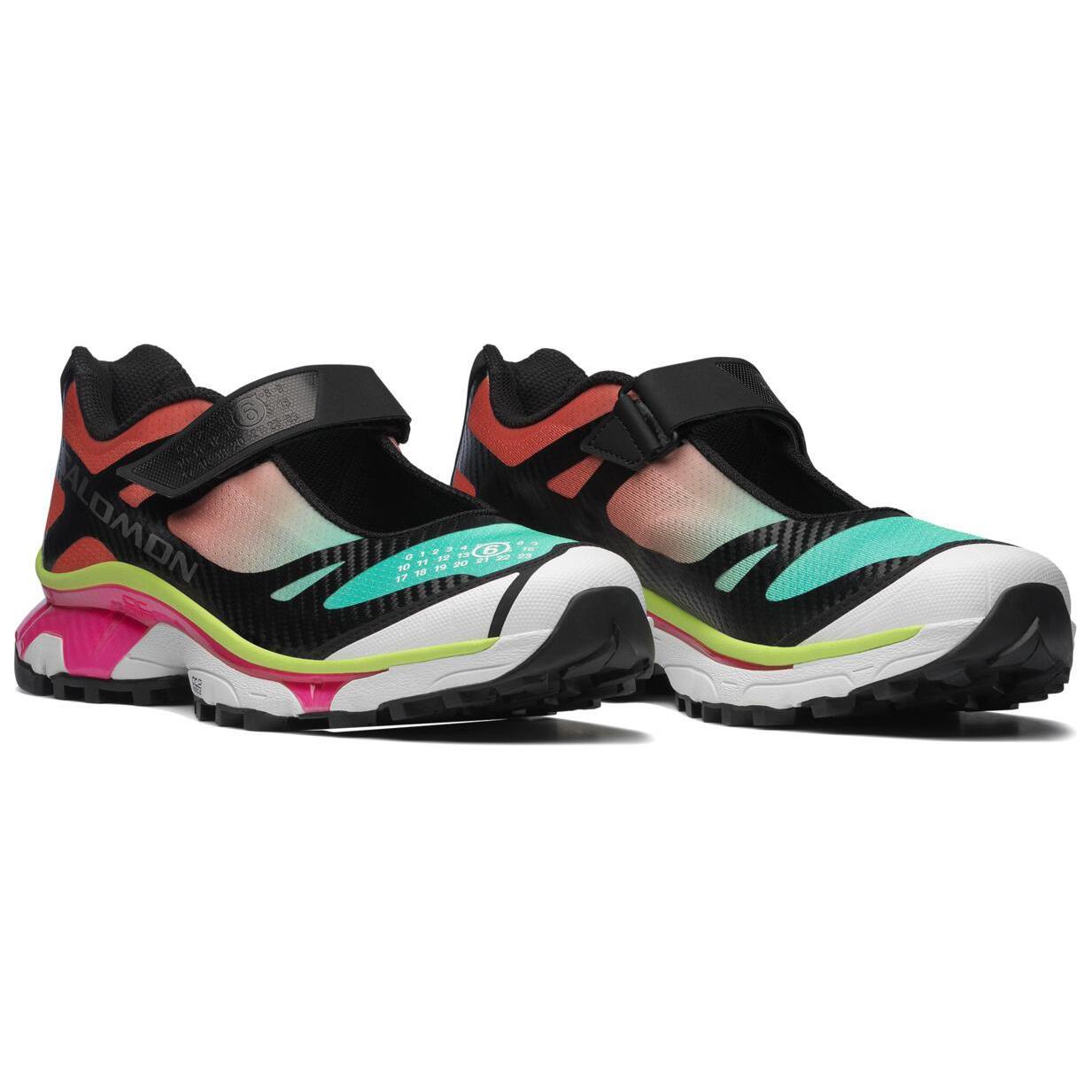MM6 Maison Margiela x Плоские Туфли Мэри Джейн Женские Соник Грин Фреш Пинк SALOMON, Блэк Ред — фото 3