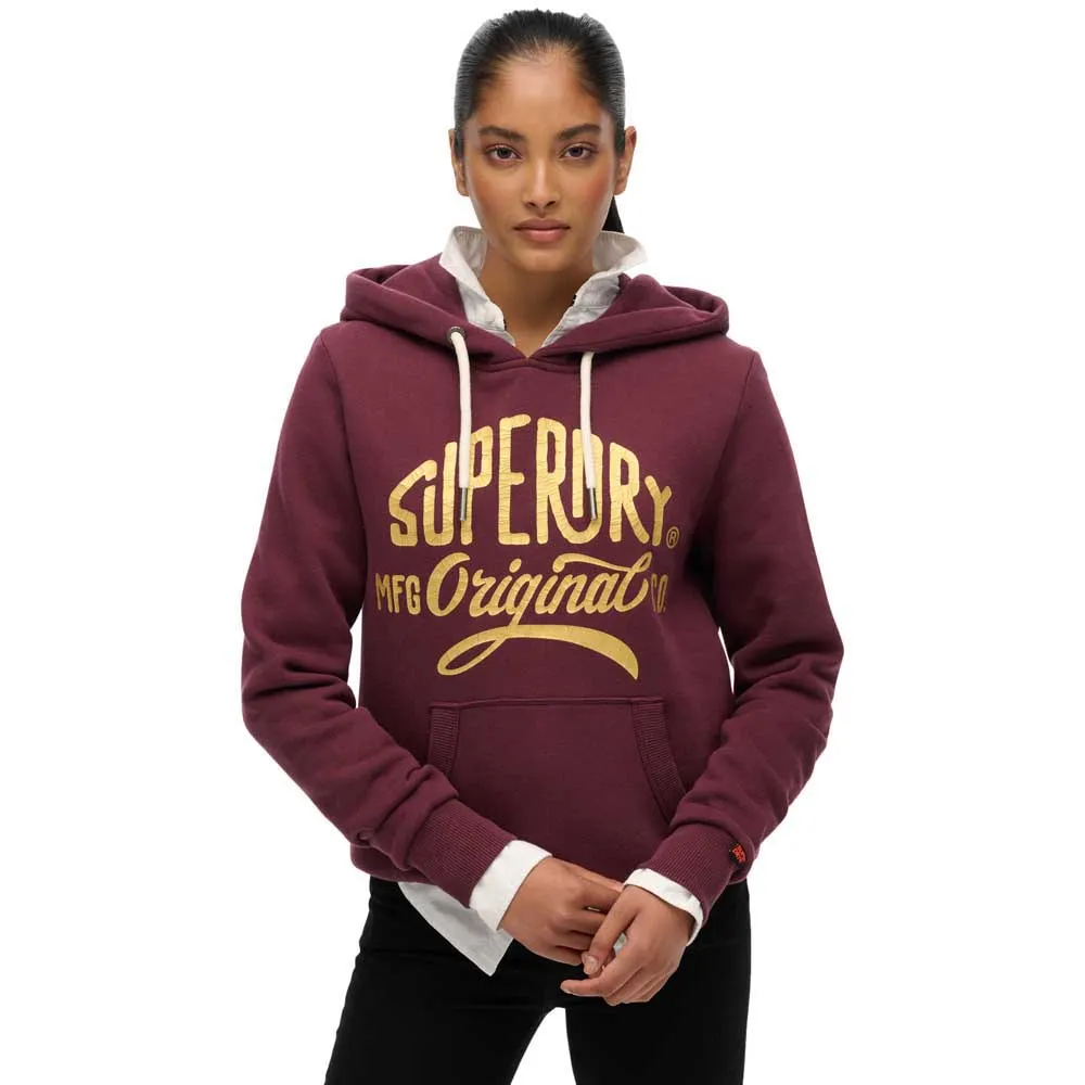 

Худи Superdry Mfg Original Metallic, фиолетовый