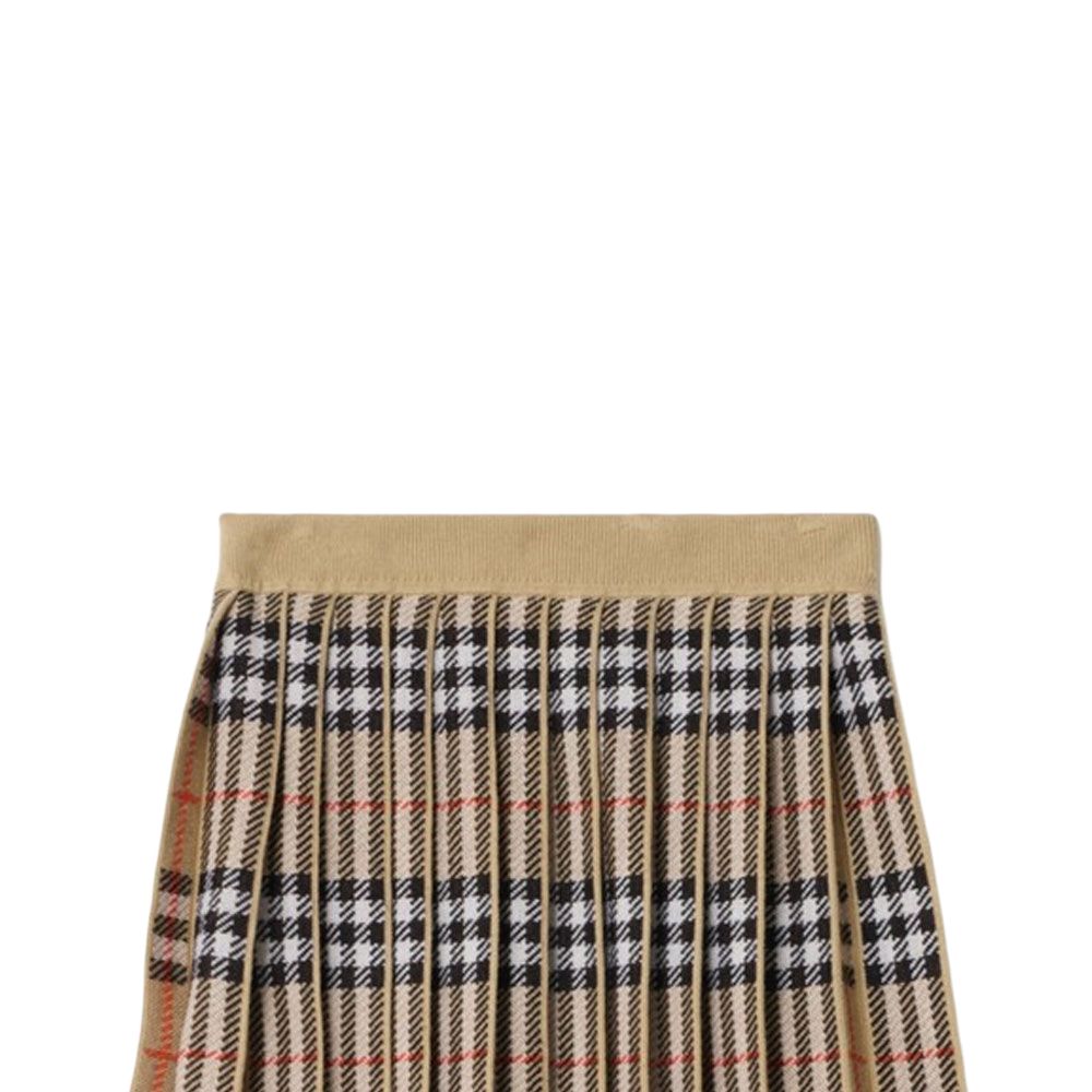 FW25 Plaid Moderate Skirt Summer Kids' Burberry, sandy бежевый — фото 4