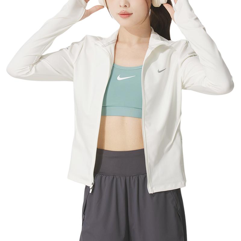 Swift Women's Dri FIT Full Zip Mid Layer Running Top Nike, белый — фото 2