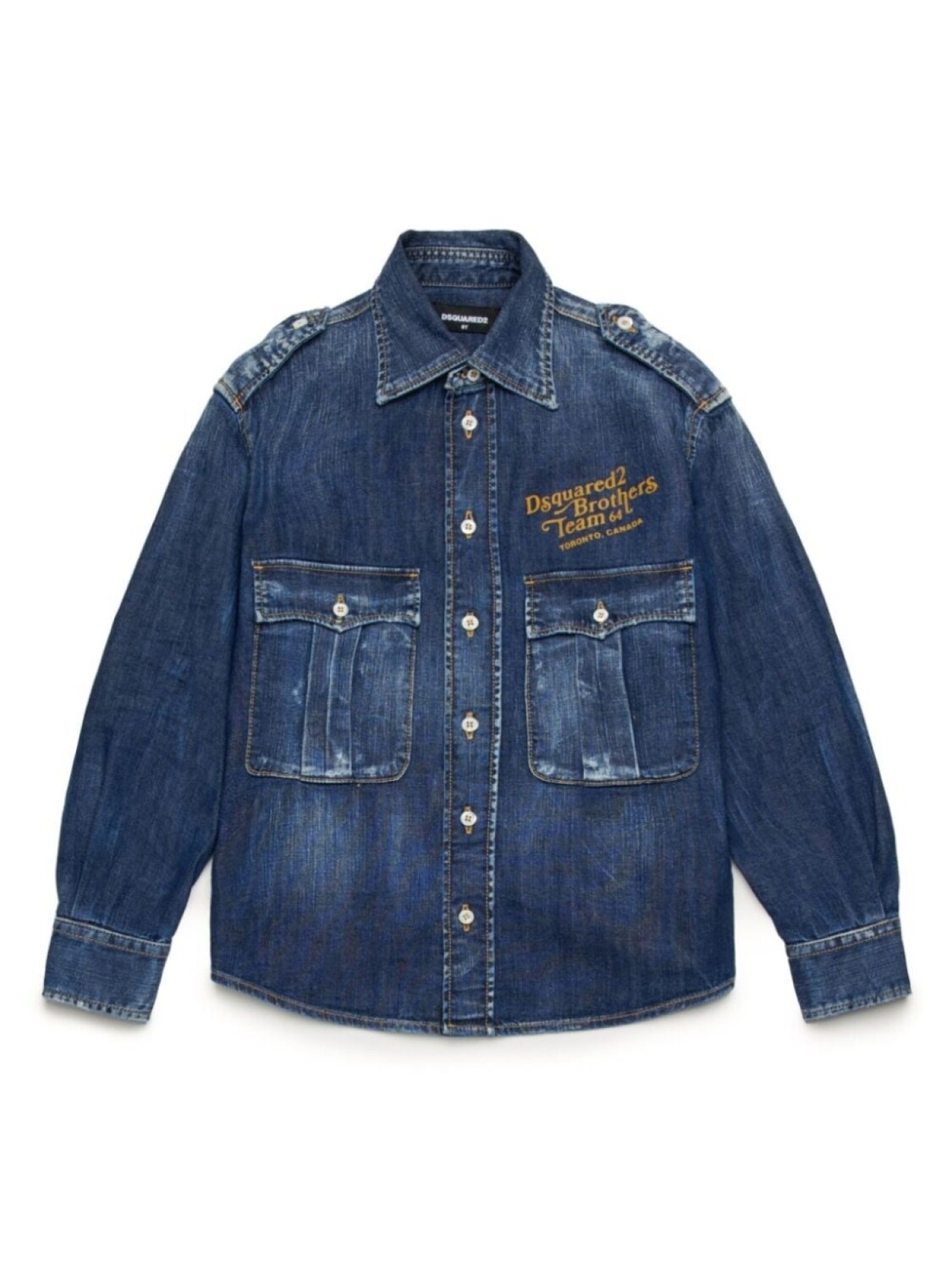 

DSQUARED2 KIDS джинсовая рубашка на пуговицах, синий