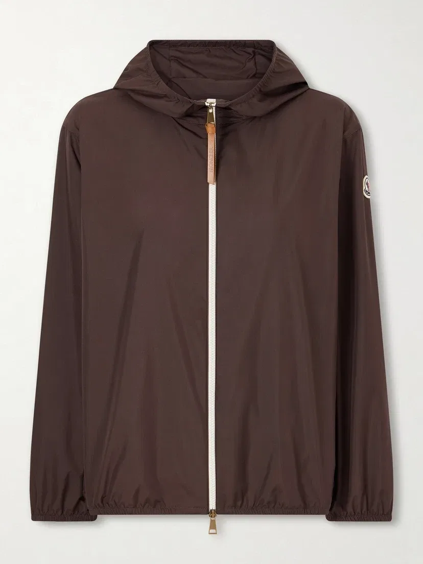 Куртка Fegeos из ракушечника с капюшоном, украшенная логотипом MONCLER, коричневый