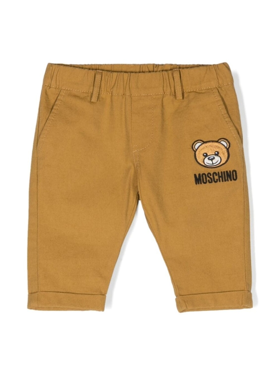

Moschino Kids брюки чинос средней посадки с нашивкой Teddy Bear, коричневый