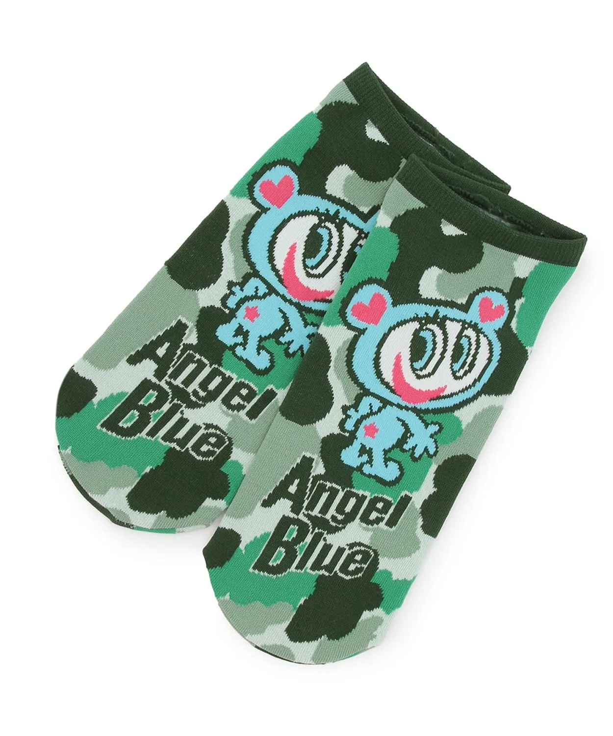 Носки-следки Angel Blue с камуфляжным принтом и персонажем Накамура, детские, хаки
