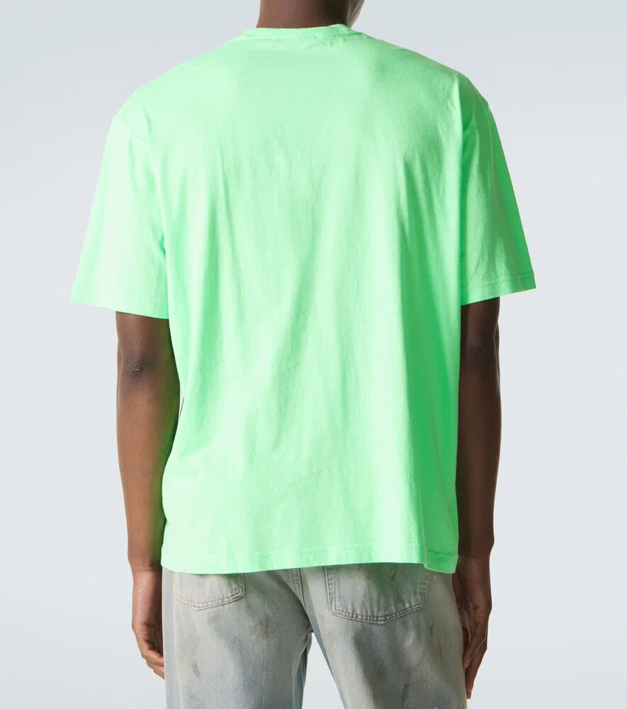 Футболка из хлопкового трикотажа с принтом Acne Studios, зеленый — фото 4