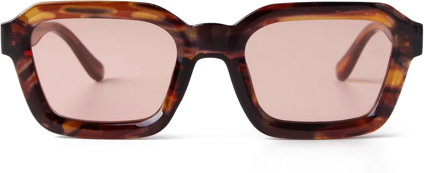 

Модные квадратные солнцезащитные очки ADE WU для женщин и мужчин, уникальные дизайнерские очки в стиле 70-х и 80-х годов с квадратной оправой, Brown Tort / Pink