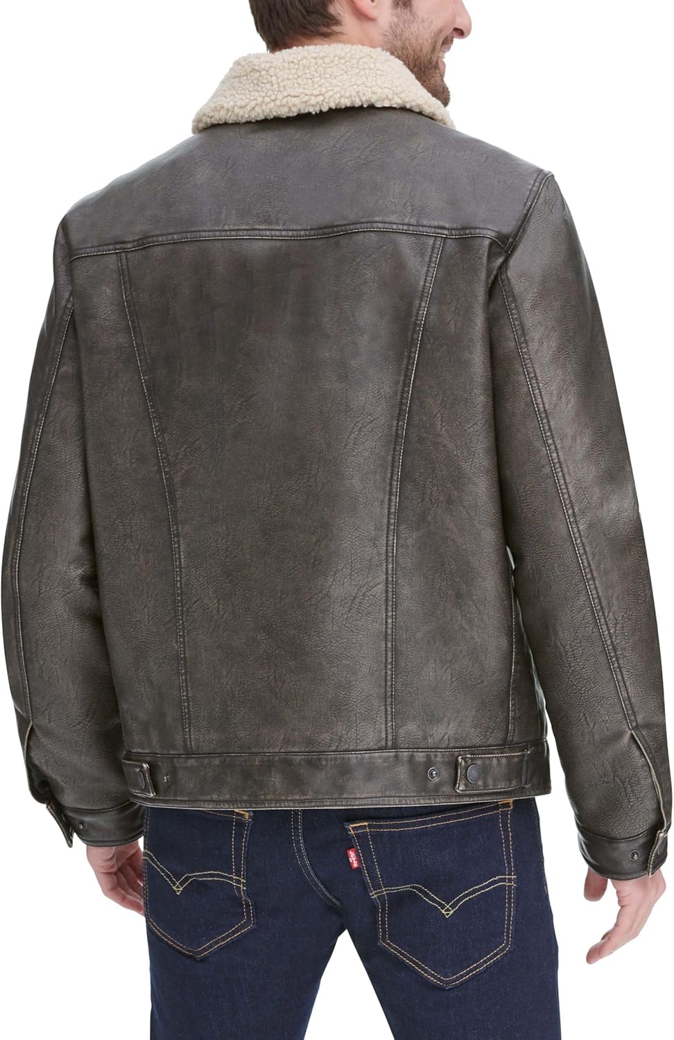Мужская куртка Levi's Trucker с подкладкой из шерпы, Dark Brown — фото 3