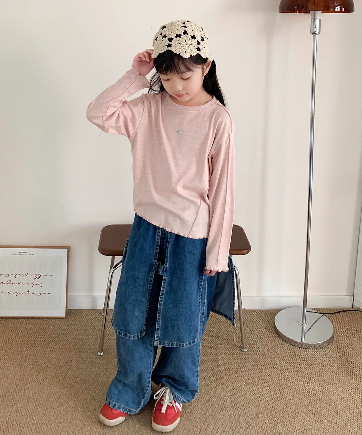 Детский асимметричный топ с вырезом [aimoha-KIDS-] Aimoha Kids, pink — фото 4