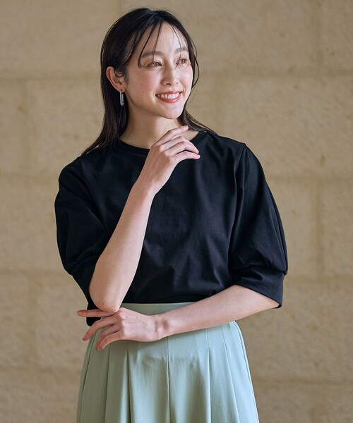 

Топ с пышными рукавами ANY, черный