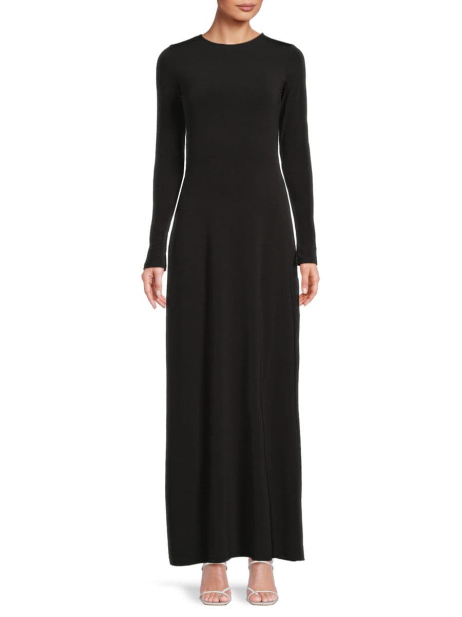 

Платье макси с длинными рукавами и вырезами WeWoreWhat, черный