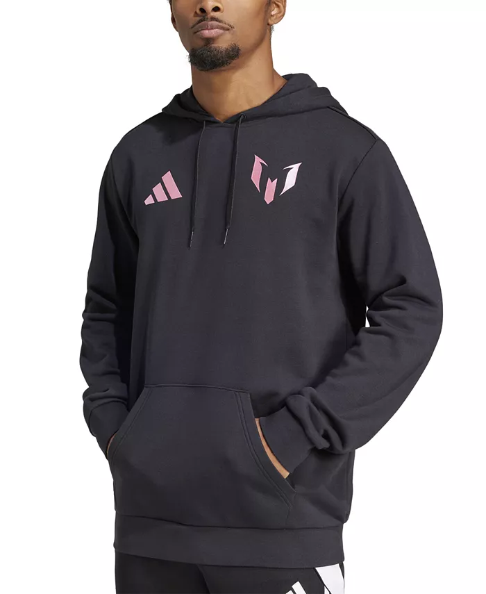 

Мужская худи с логотипом Messi на шнурке adidas, черный
