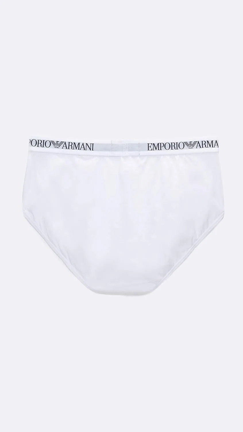 Брифы хлопковые Emporio Armani, белый — фото 3