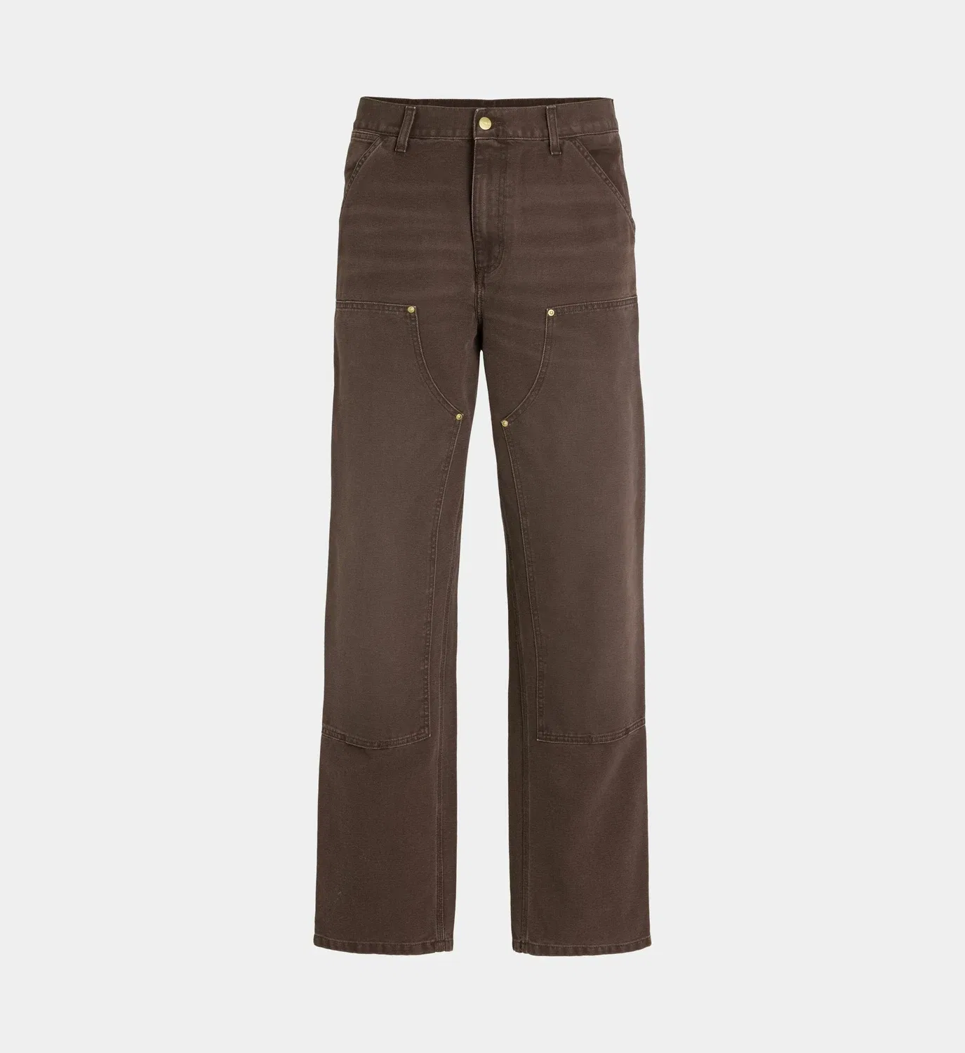 Брюки с отделкой из хлопка CARHARTT WIP, коричневый — фото 2
