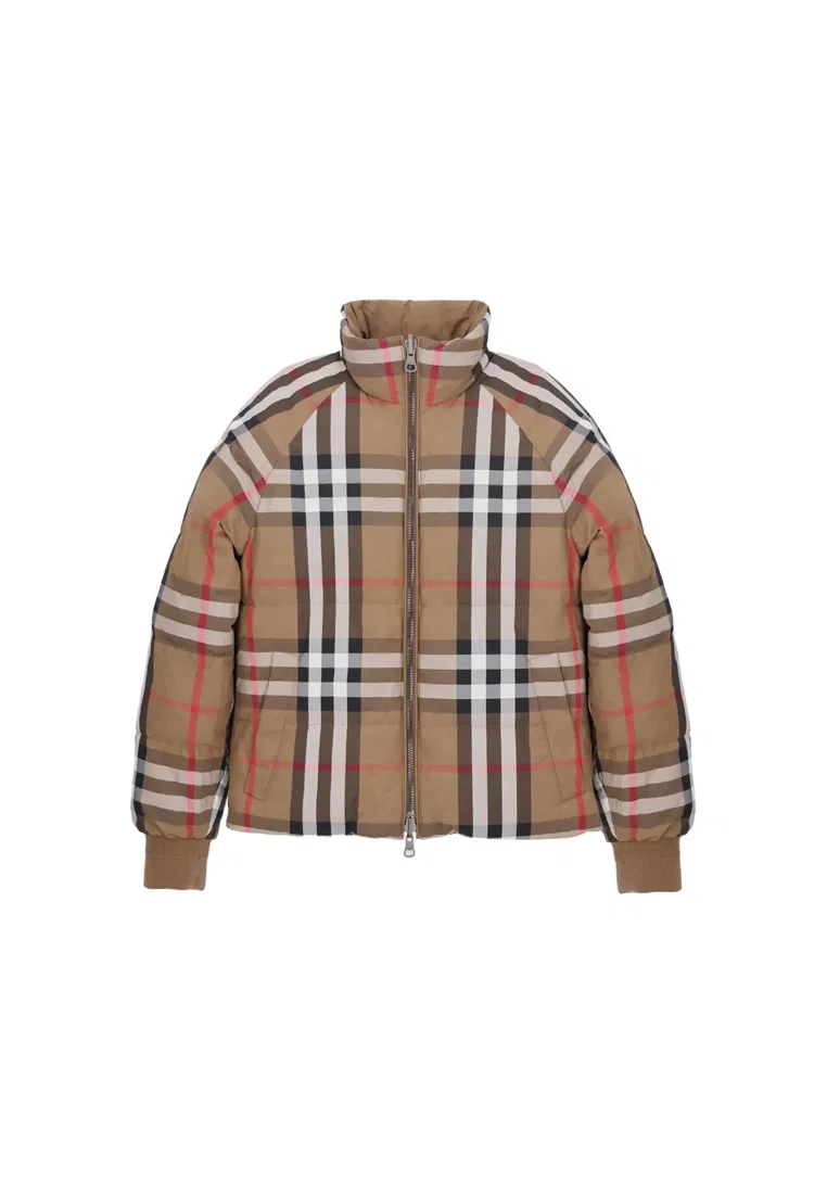 Пуховик Burberry, женский, зимняя одежда, серо-коричневый — фото 2