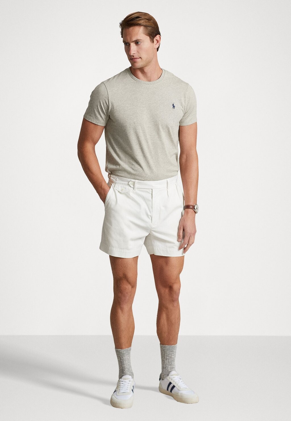 Базовая футболка CUSTOM SLIM FIT Polo Ralph Lauren, серая — фото 2