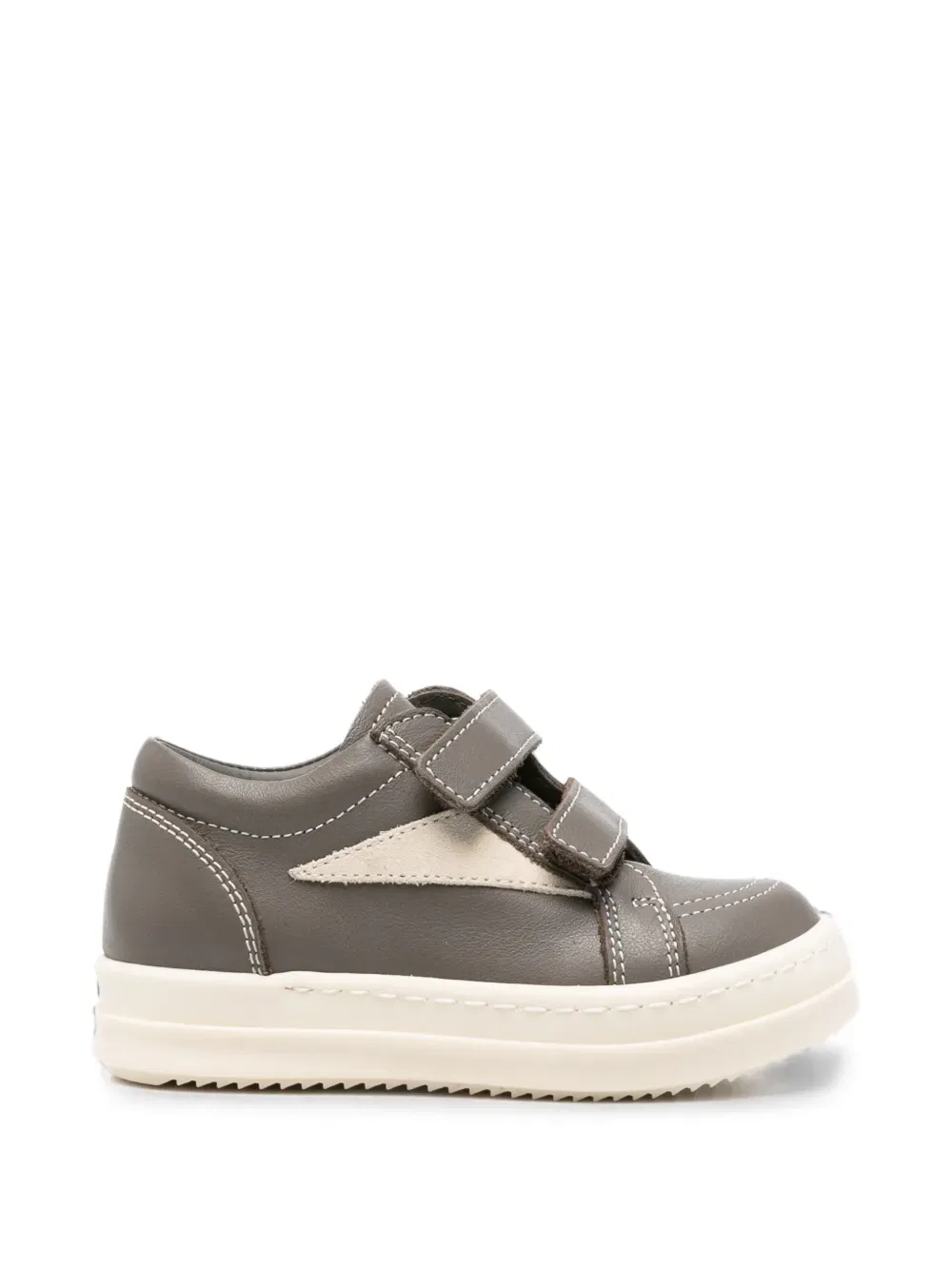 Кроссовки с ремешком на липучке Rick Owens Kids, серый