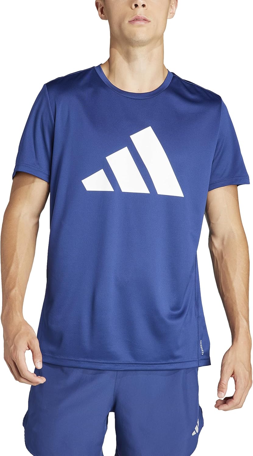 Мужская беговая футболка с коротким рукавом Run It IEJ89 Adidas, темно-синий — фото 2