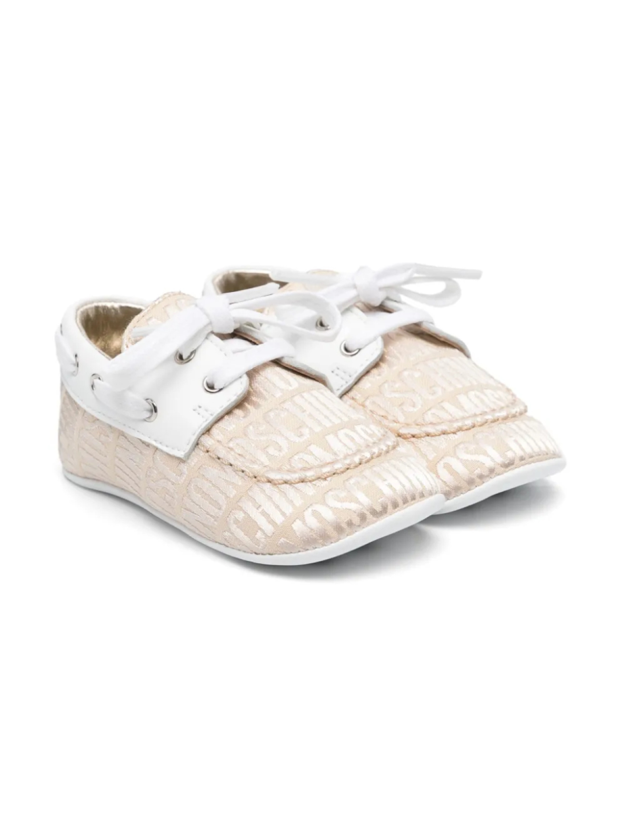 

Moschino Kids пинетки с жаккардовым логотипом, нейтральный