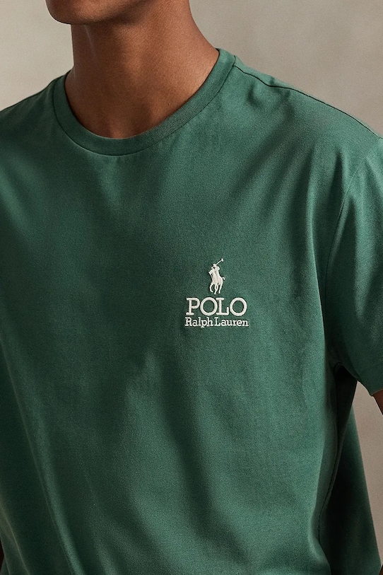 Хлопковая футболка Polo Ralph Lauren, зеленый — фото 4