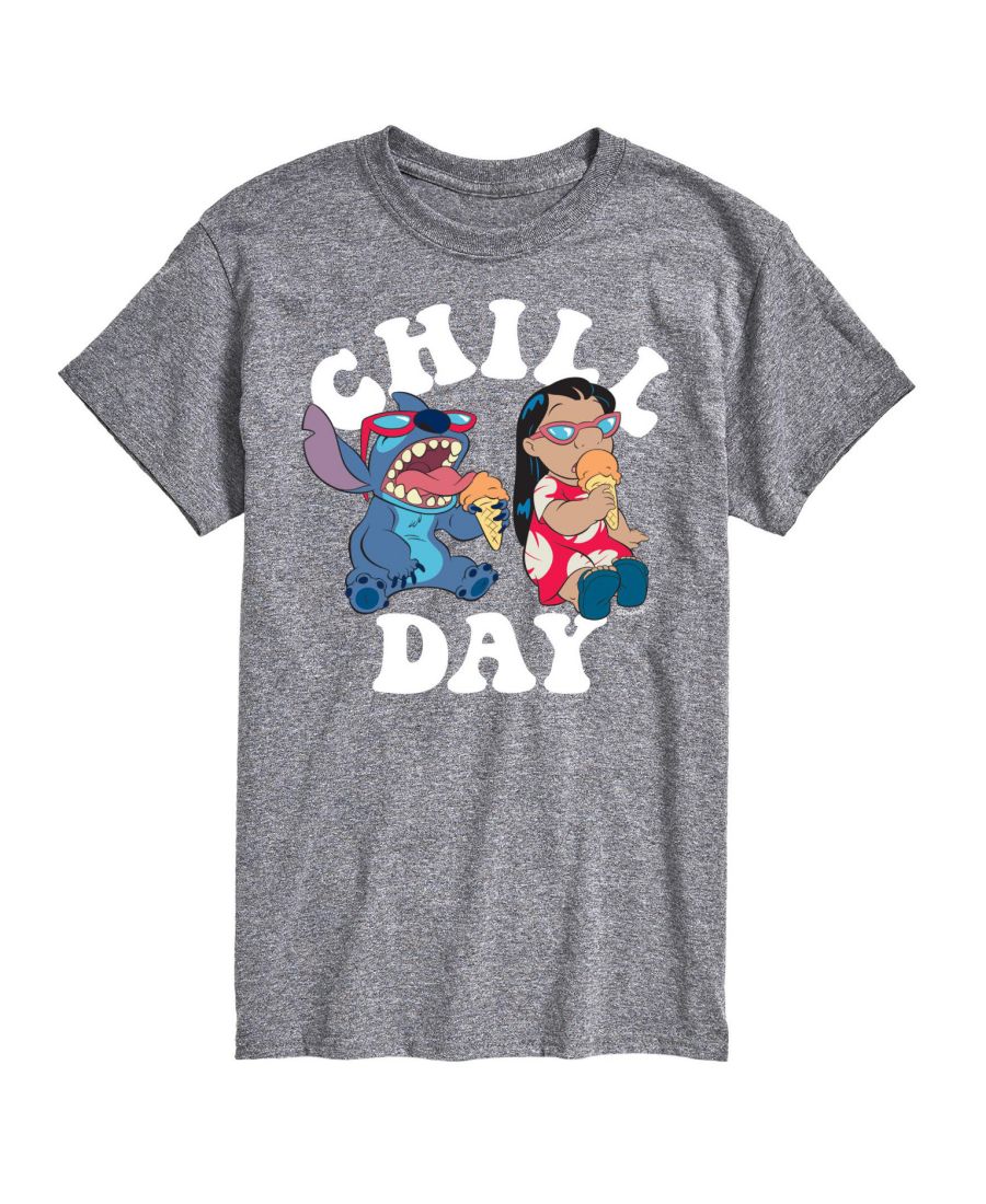 

Модная детская футболка с графическим принтом "Лило и Стич" Hybrid Apparel, Athletic Heather