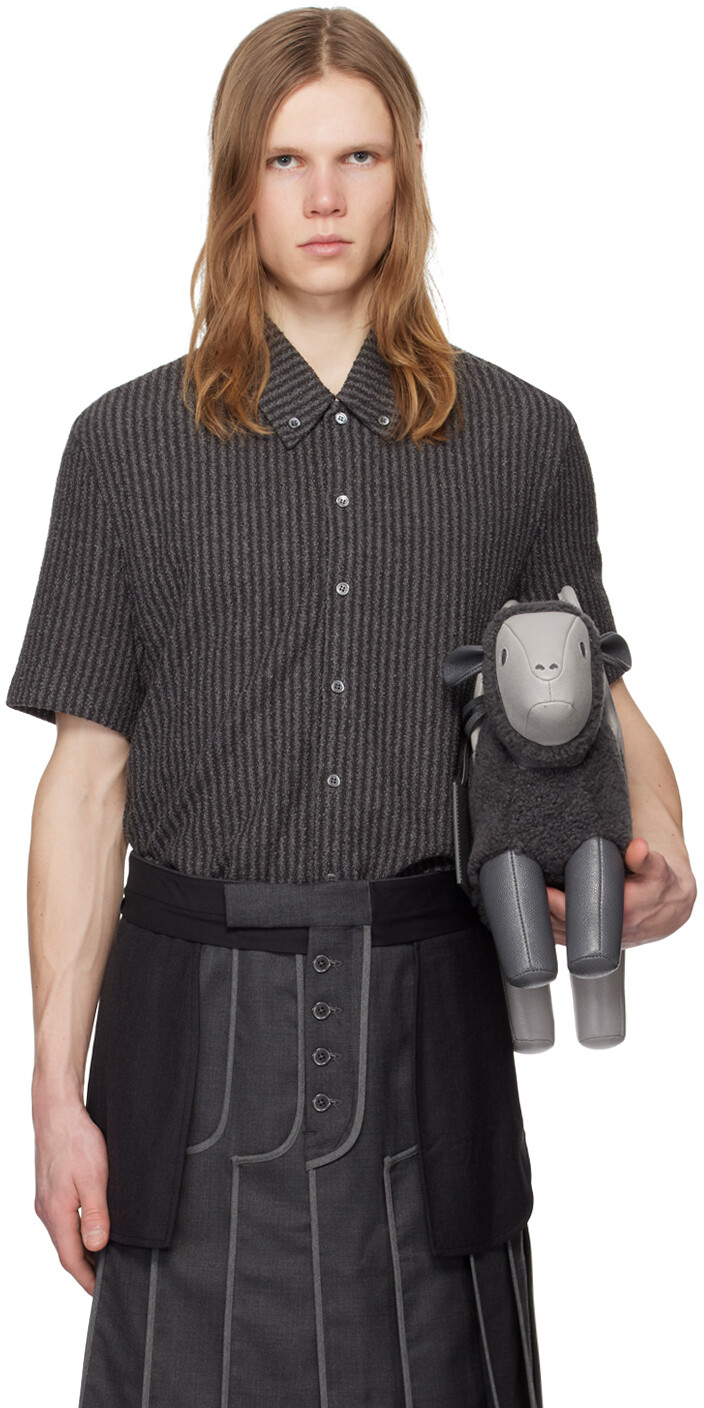

Серая рубашка в полоску Thom Browne, цвет Medium grey