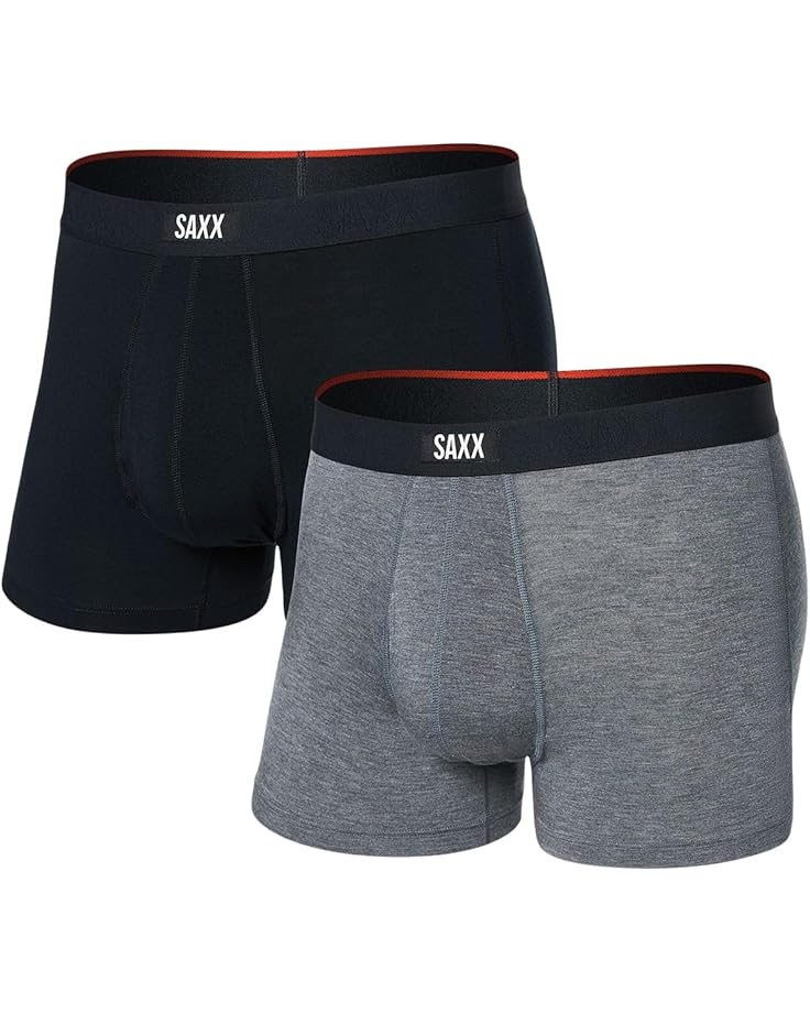 

Мужские трусы Saxx Vibe Xtra Soft Comfort Trunk Fly 2-Pack SAXX UNDERWEAR, Black/Dark Grey Heather