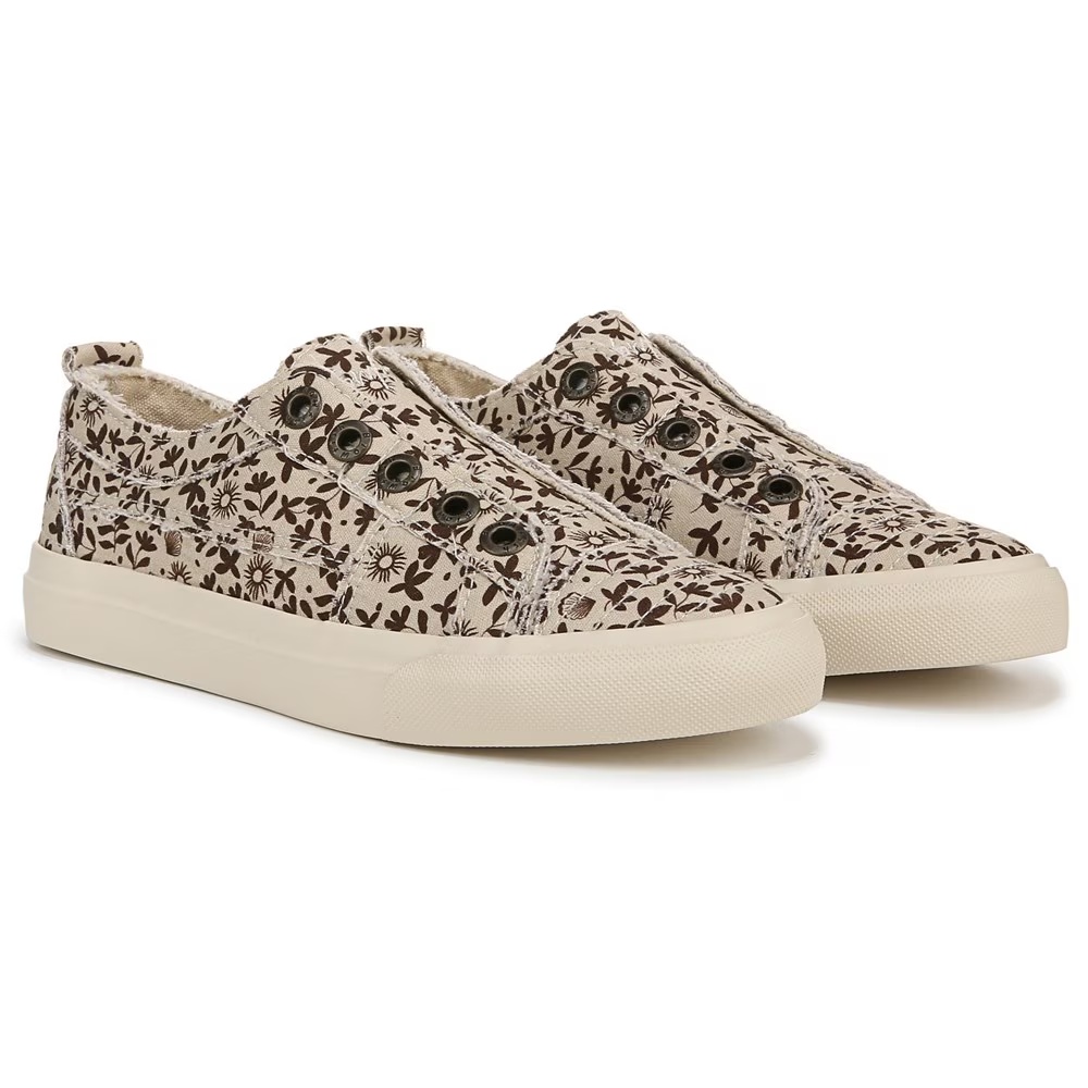 Слипоны Blowfish Malibu, brown coastal whimsy canvas
