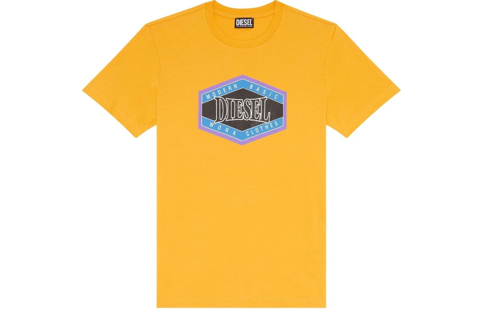 

DIESEL Футболка мужская желтая, Желтый, DIESEL Футболка мужская желтая