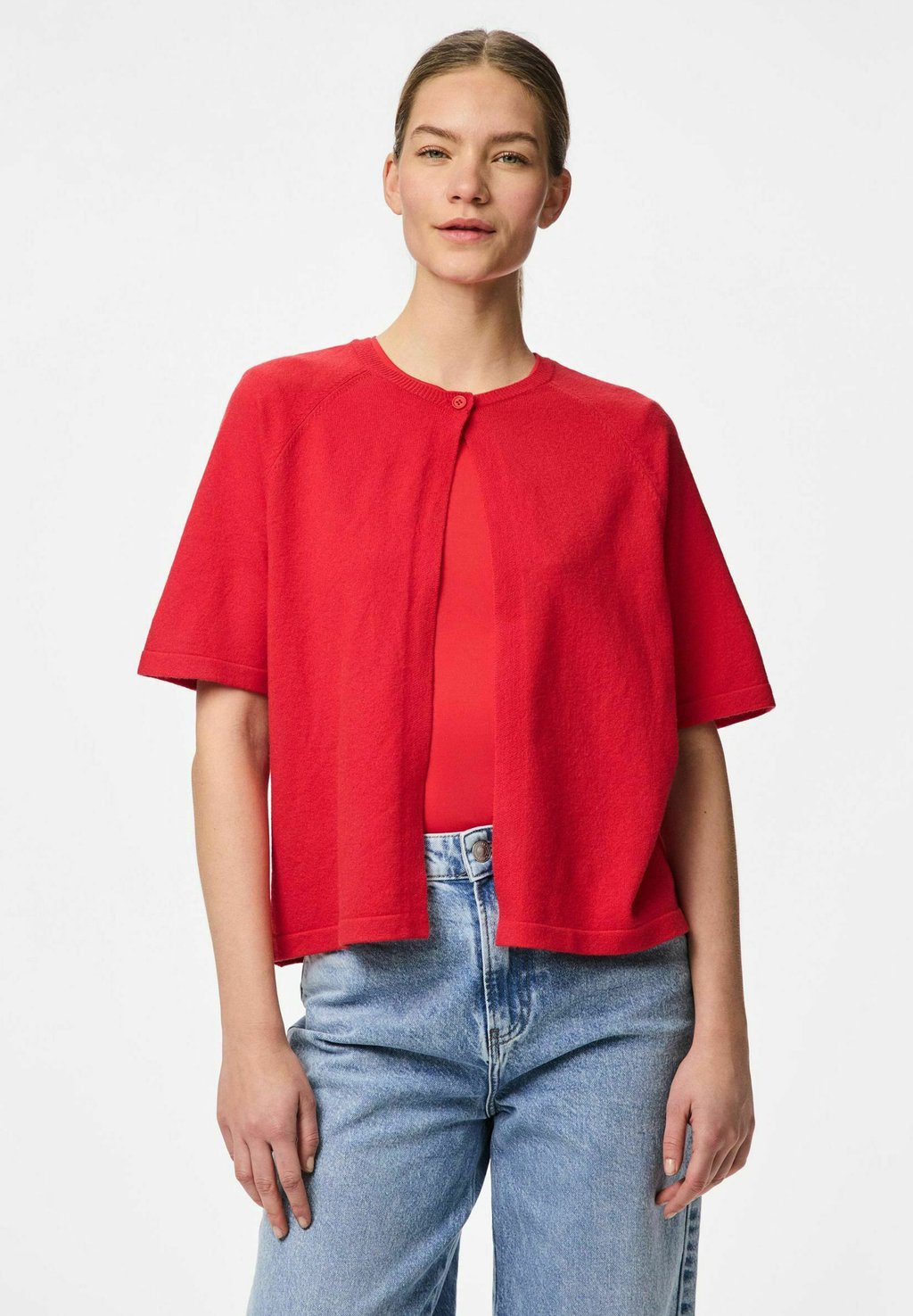 

Кардиган PCBREE SS O-NECK NOOS BC Pieces, красный
