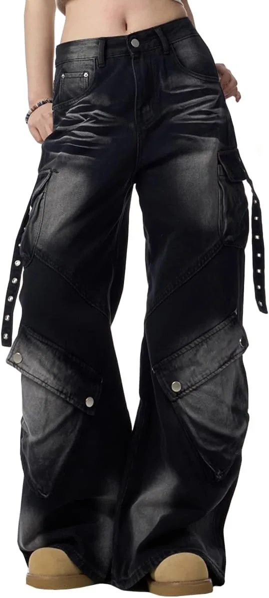 

Джинсы Harajuku Vintage с высокой талией и прямыми штанинами kakarin choyx