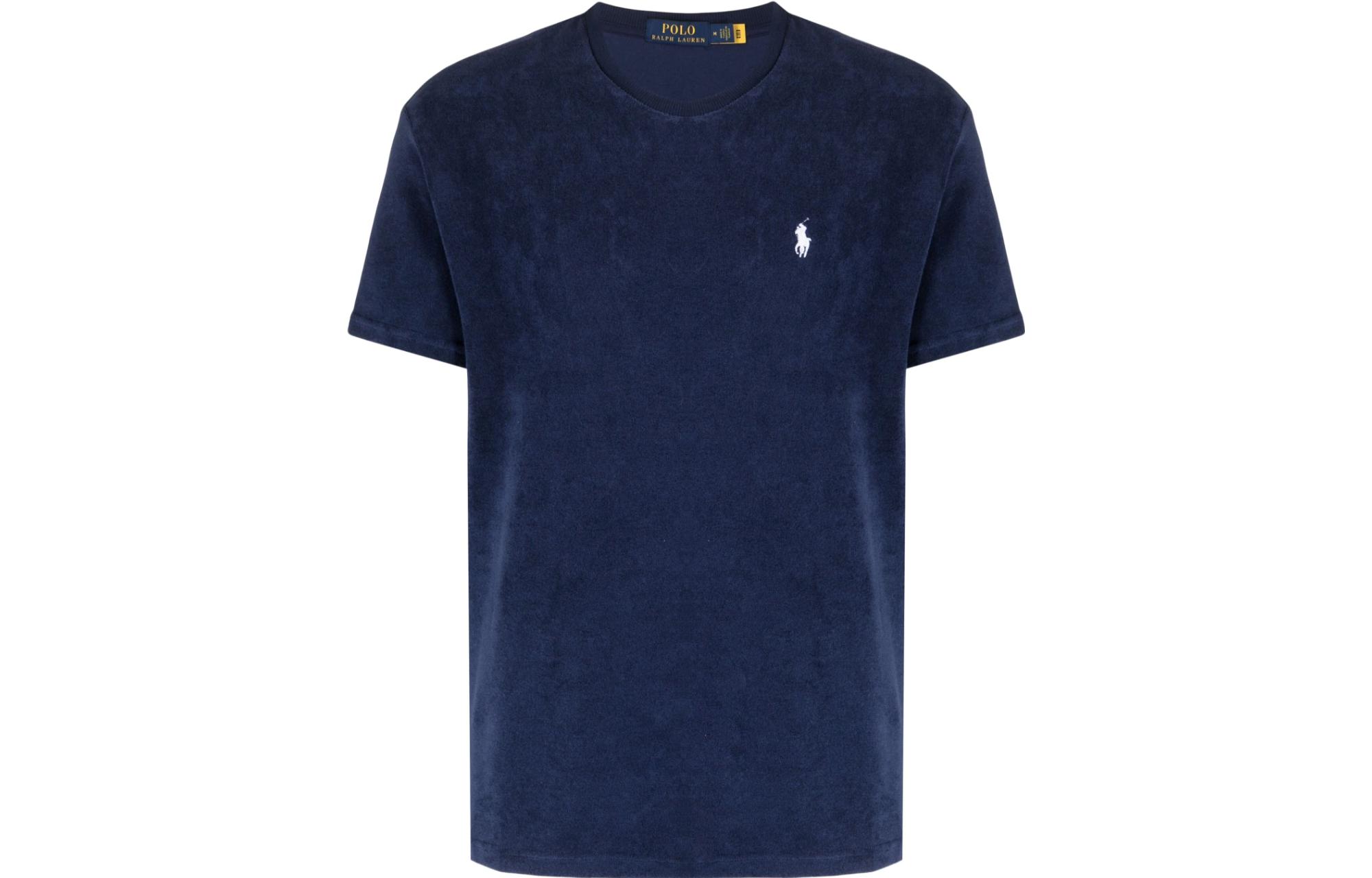 Классическая футболка из махровой ткани Polo Ralph Lauren, синий — фото 3