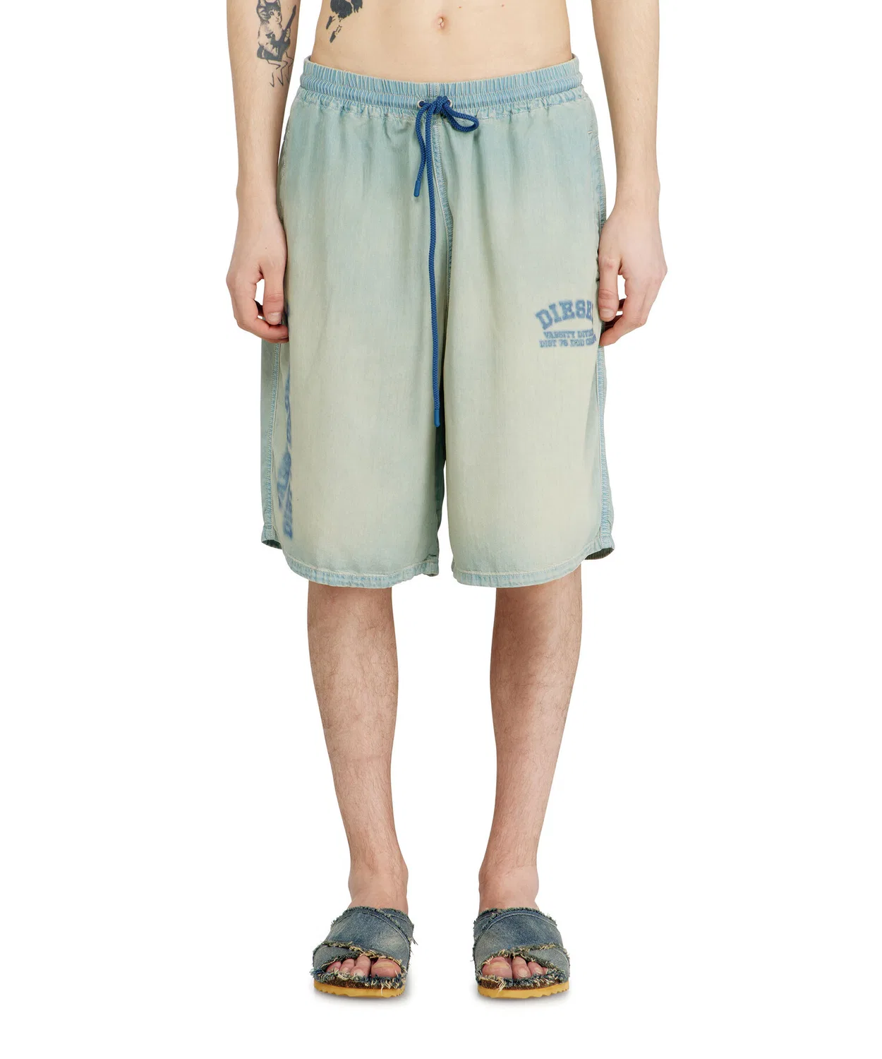 Шорты джинсовые Diesel D-ENIMOS-SHORT-S2 из лиоцелла, светло-индиго