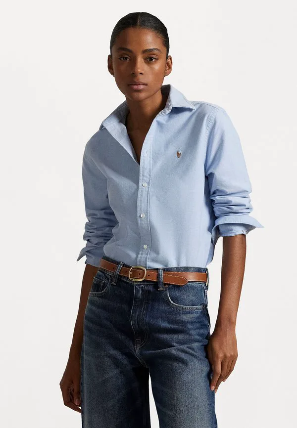 Культовая классическая оксфордская рубашка-блузка на пуговицах Polo Ralph Lauren, Blue