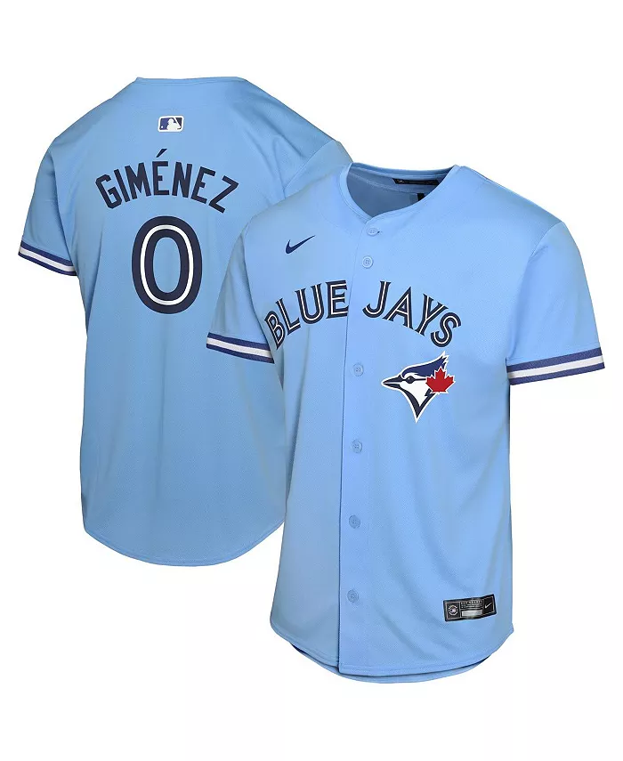 

Футболка игровая альтернативная Toronto Blue Jays цвета пудрово-голубого для подростков Andrés Giménez Nike