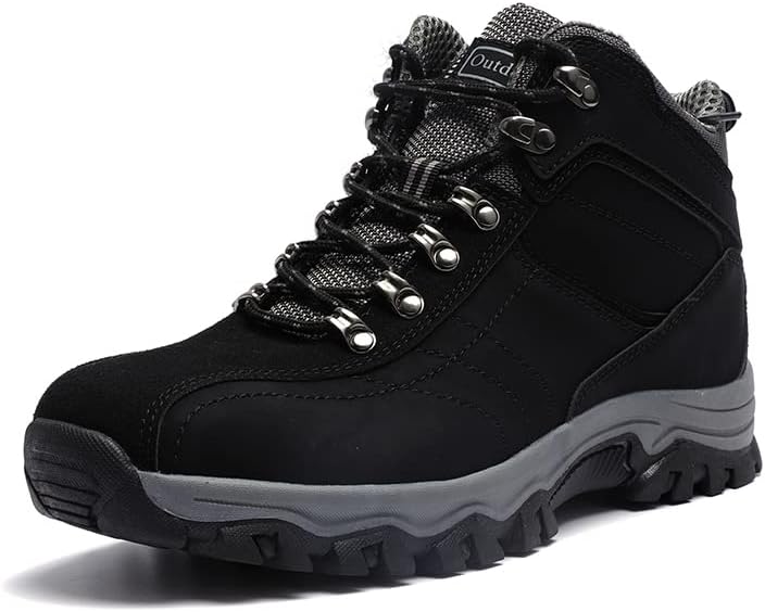 

Водонепроницаемые походные ботинки PILLUREN средней высоты для мужчин - прочная и удобная обувь для активного отдыха, Black Out