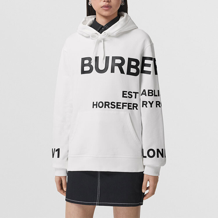 Толстовка Burberry, женская, белый, с карманом — фото 3