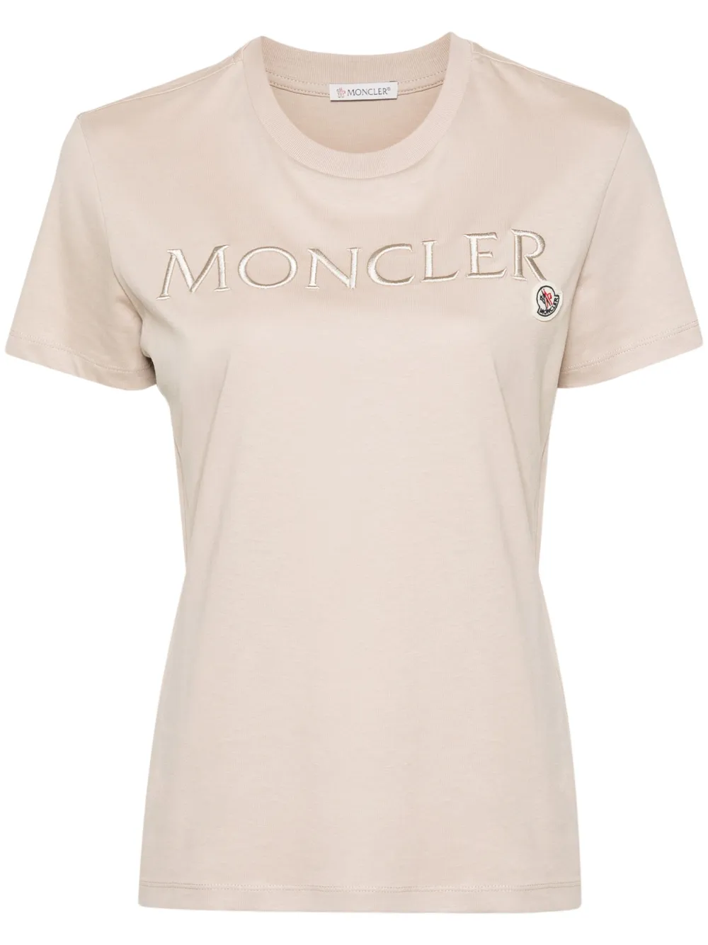 

Футболка с вышитым логотипом MONCLER, нейтральный