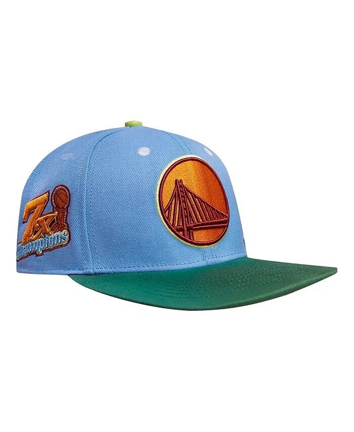 

Мужская голубая, зеленая двухцветная бейсболка Golden State Warriors Retro Programme Pro Standard, синий