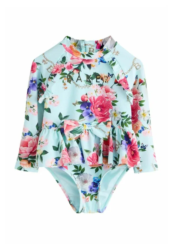 Купальник прямого кроя с длинными рукавами и баской Baker By Ted Baker, Mint Green